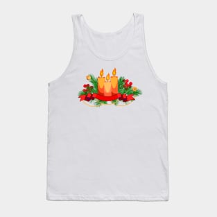 Сhristmas arrangement with fir branches, candles Tank Top